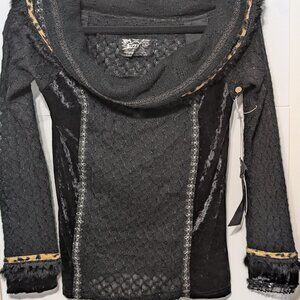 Buffalo David Bitton Black Velvet Burnout Top - Rock Luxe Style! 🖤